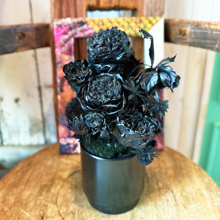 ブラックフラワーアレンジ　「BLACK FLOWER ARRENGEMENT」「ゼロフラワー」インテリアシリーズ