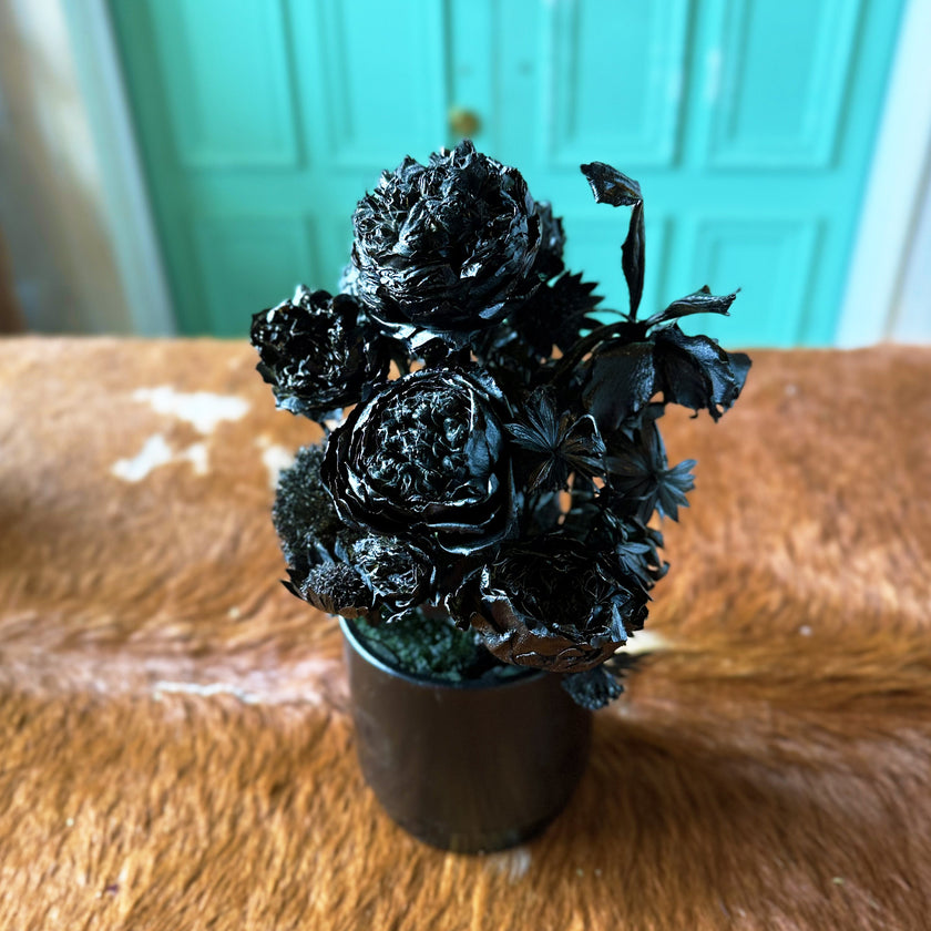 ブラックフラワーアレンジ　「BLACK FLOWER ARRENGEMENT」「ゼロフラワー」インテリアシリーズ