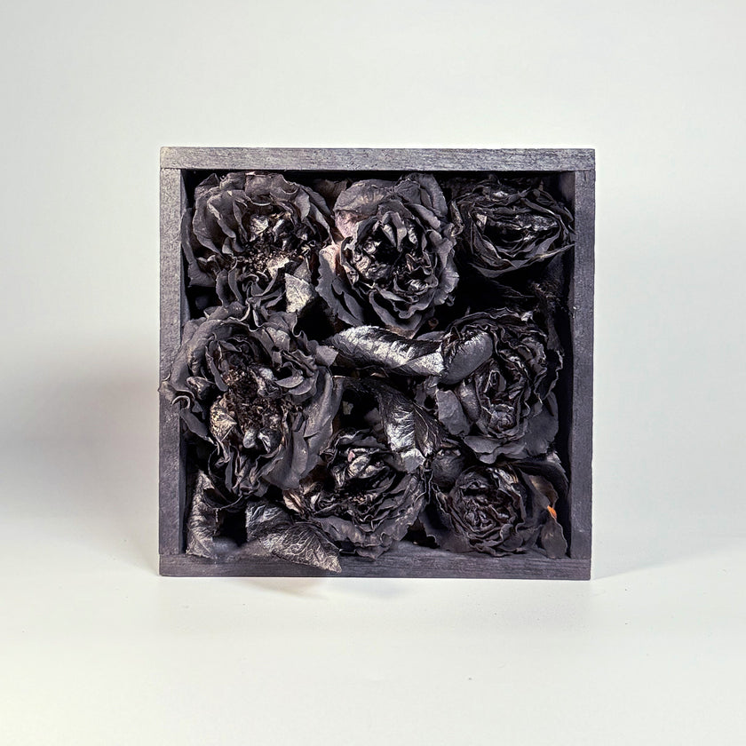 ブラックフラワースクエアアレンジ　「BLACK FLOWER SQUARE ARRENGEMENT」ゼロフラワー・インテリアシリーズ