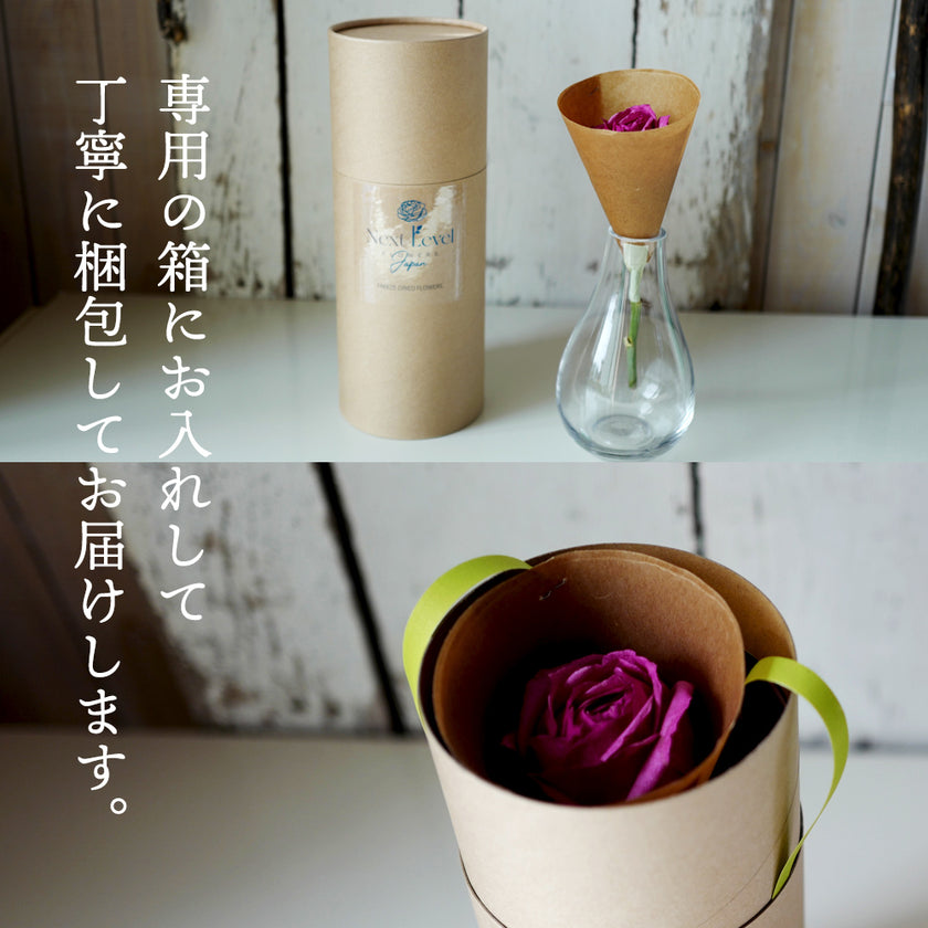 水のいらない花 ゼロフラワー「バラ1輪挿し」フリーズドライフラワーのある暮らし