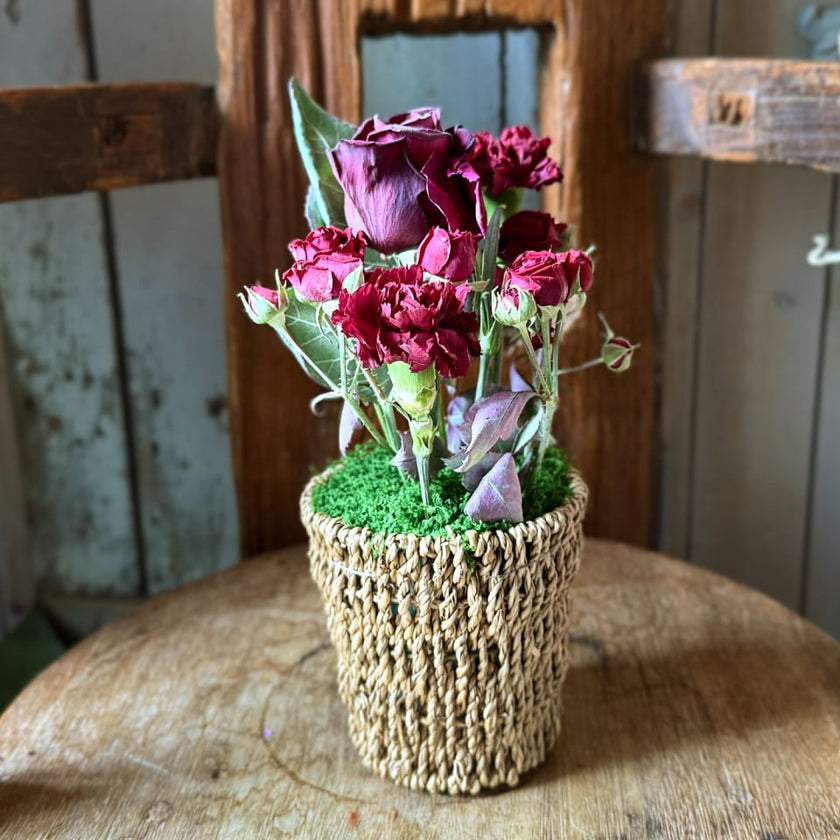 フリーズドライフラワーアレンジメント 「ゼロフラワー・モダンレッド」