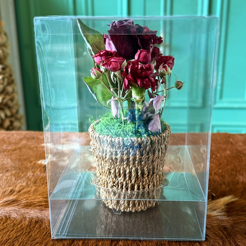 フリーズドライフラワーアレンジメント 「ゼロフラワー・モダンレッド」